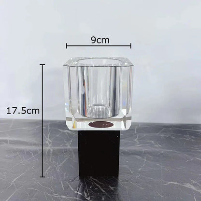 DecorBites™ Crystal Glass Vase with Artificial Flowers, Modern Home Decor