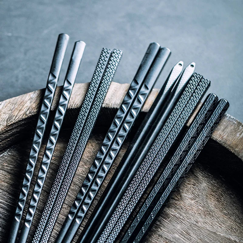 Black Alloy Chopsticks Set