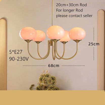 DecorBites™ Cream Pink Bedroom Pendant Light for Cozy Living Spaces