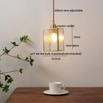 DecorBites™ Glass Copper Pendant Light Modern LED Hanging Light for Home Decor