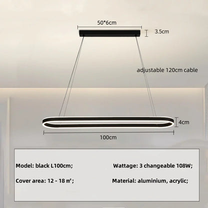 DecorBites™ Circle Pendant Chandelier Dimmable LED Lights for Modern Living Room