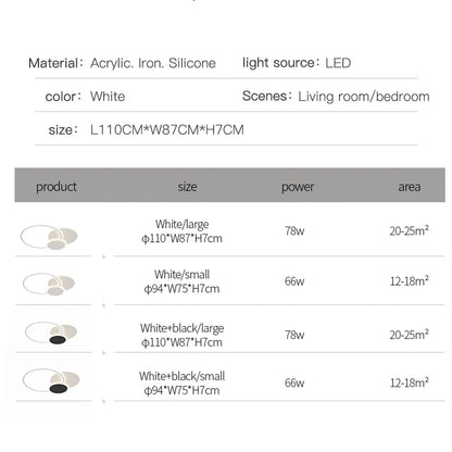 DecorBites™ LED White Ceiling Chandelier with Remote Control