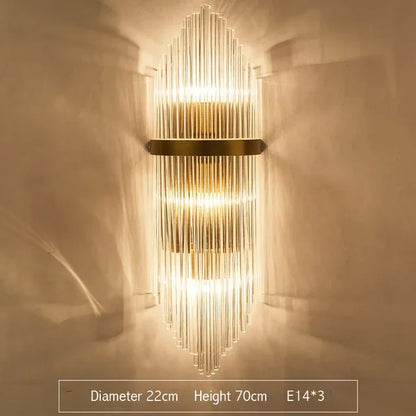 DecorBites™ Gold Crystal LED Wall Lights for Bedroom Decoration
