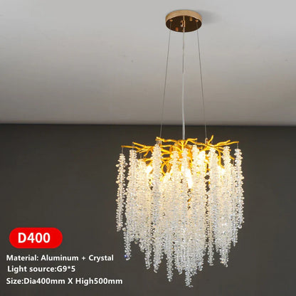 DecorBites™ Crystal Tassel Ceiling Chandelier for Luxurious Home Decor
