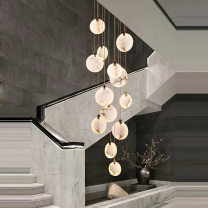 Nordic Marble Pendant Light With Polished Copper Finish
