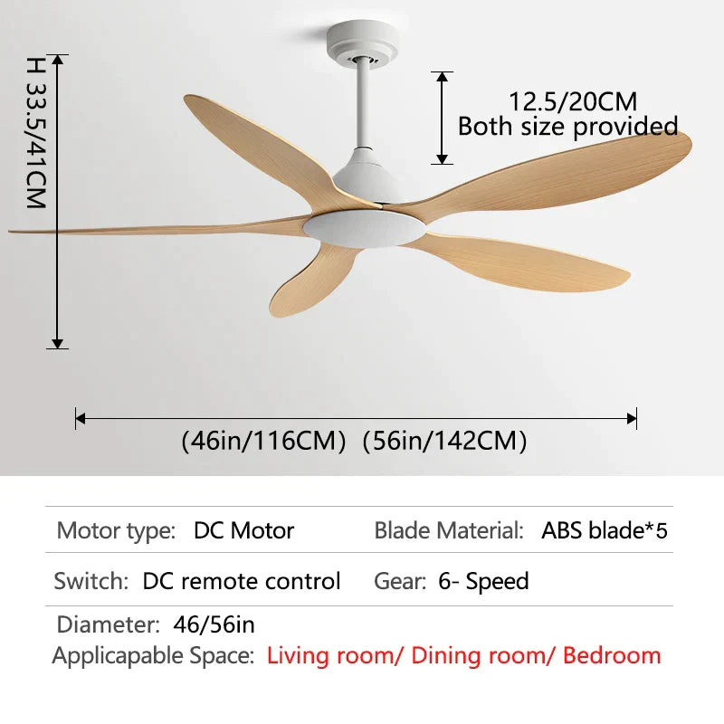 DecorBites™ 56-Inch Ceiling Fan: Modern, Remote Control, Commercial, Office, Industry, Non-Lamp Electric Fan
