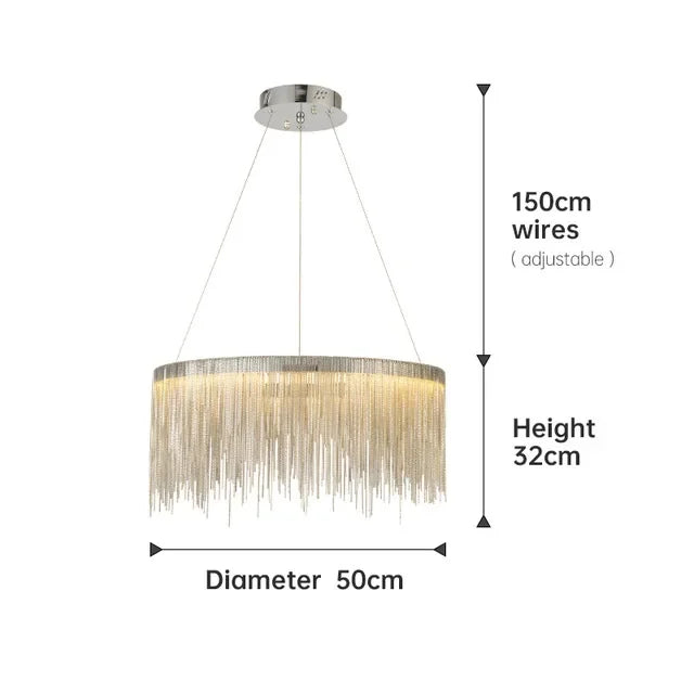 Gold Chain LED Chandelier