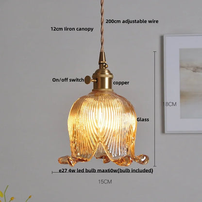 DecorBites™ Clear Glass Pendant Lamp with Knob Switch for Modern Minimalist Decor