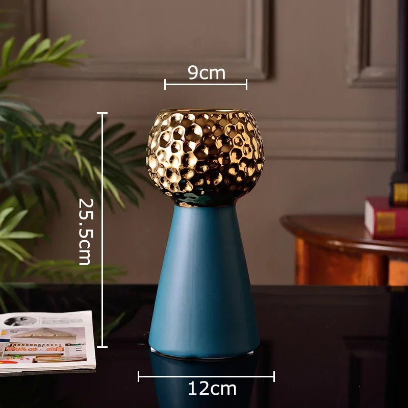 Gold Hammer Ceramic Vase