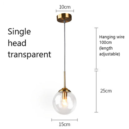DecorBites™ Glass Pendant Lights: Nordic LED Hanging Lamp for Kitchen, Dining Room, Bedroom.