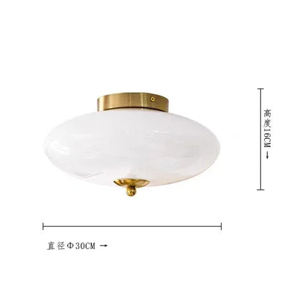 DecorBites™ Cream White Glass Ceiling Lamp | LED Bauhaus Dining Room Decor