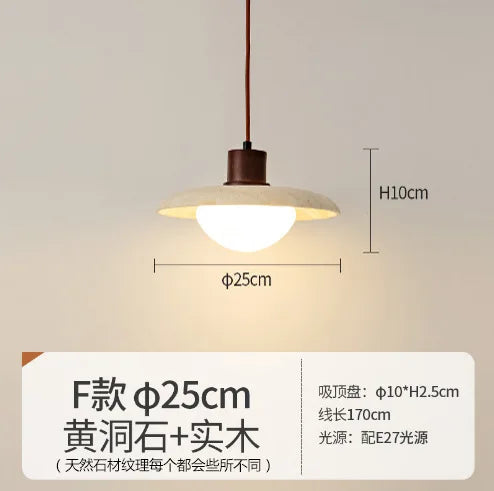 Wooden Stone Pendant Lamp