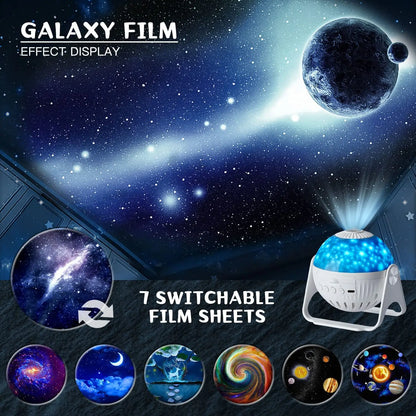 DecorBites™ Galaxy Night Light Projector: 360° Adjustable Star Sky Lamp for Bedroom, Kids' Gift