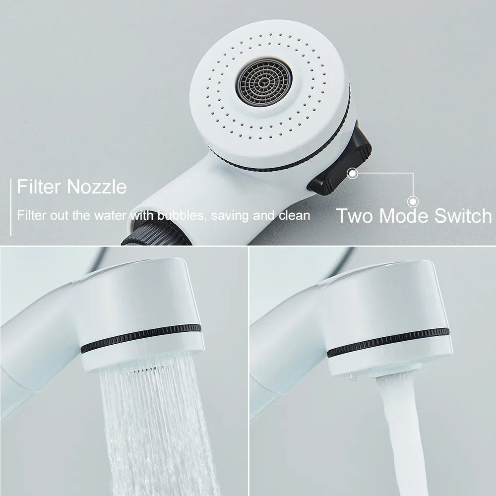 DecorBites™ Lift-Up Bathroom Sink Faucet Chrome Finish 360-degree Rotation Water Mixer