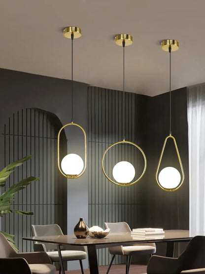 DecorBites™ Glass Ball LED Pendant Light for Restaurant Bar - Nordic Style
