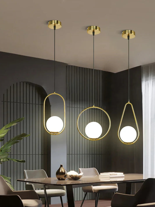 DecorBites™ Glass Ball LED Pendant Light for Restaurant Bar - Nordic Style