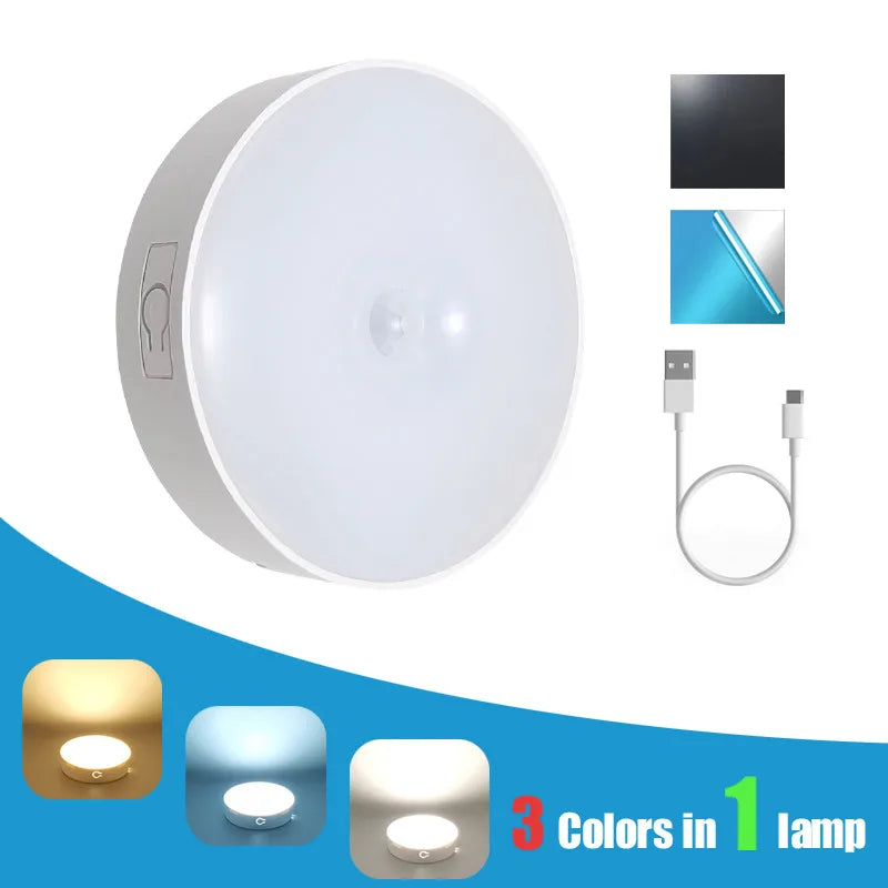 White Motion Sensor Light 3-in-1 Cabinet LED