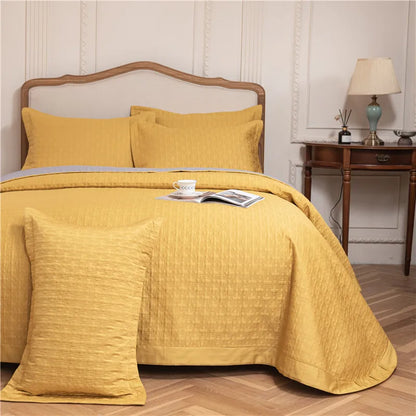 DecorBites™ Egyptian Cotton Quilt Set, Reversible Bedspread, Luxe Coverlet, 3Pcs