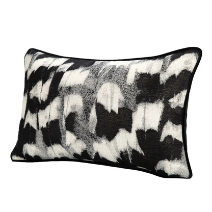 DecorBites™ Abstract Monochrome Jacquard Lumbar Pillow Cover for Chic Studio & Home Decor
