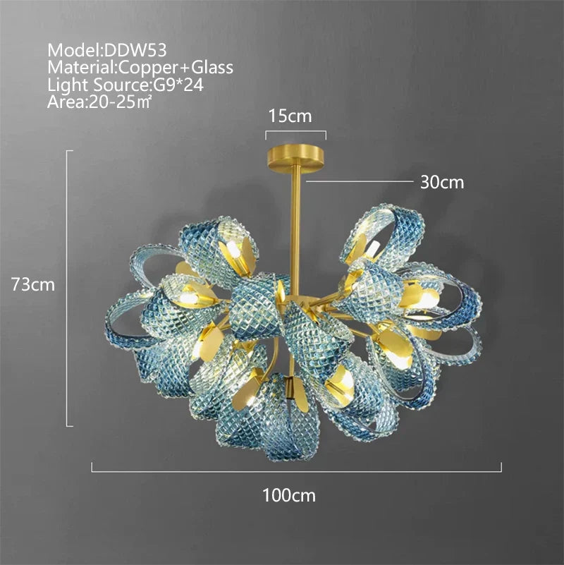 Copper Peacock Ceiling Chandelier