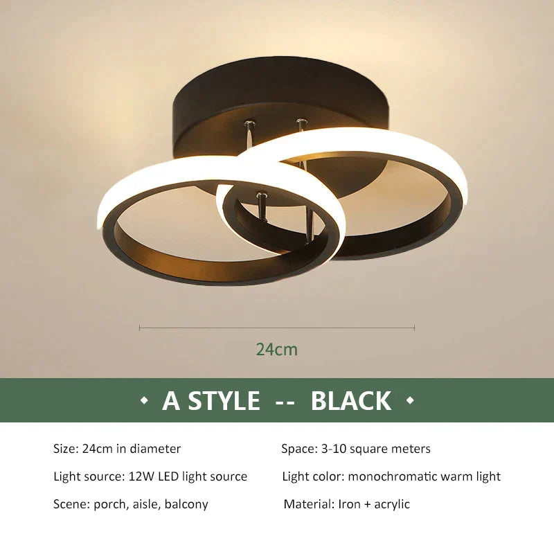 Modern LED Ceiling Lamp Gold Study Room