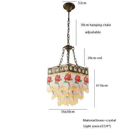 DecorBites™ French Brass Crystal Ceiling Chandelier | Classic European Hanging Lamps