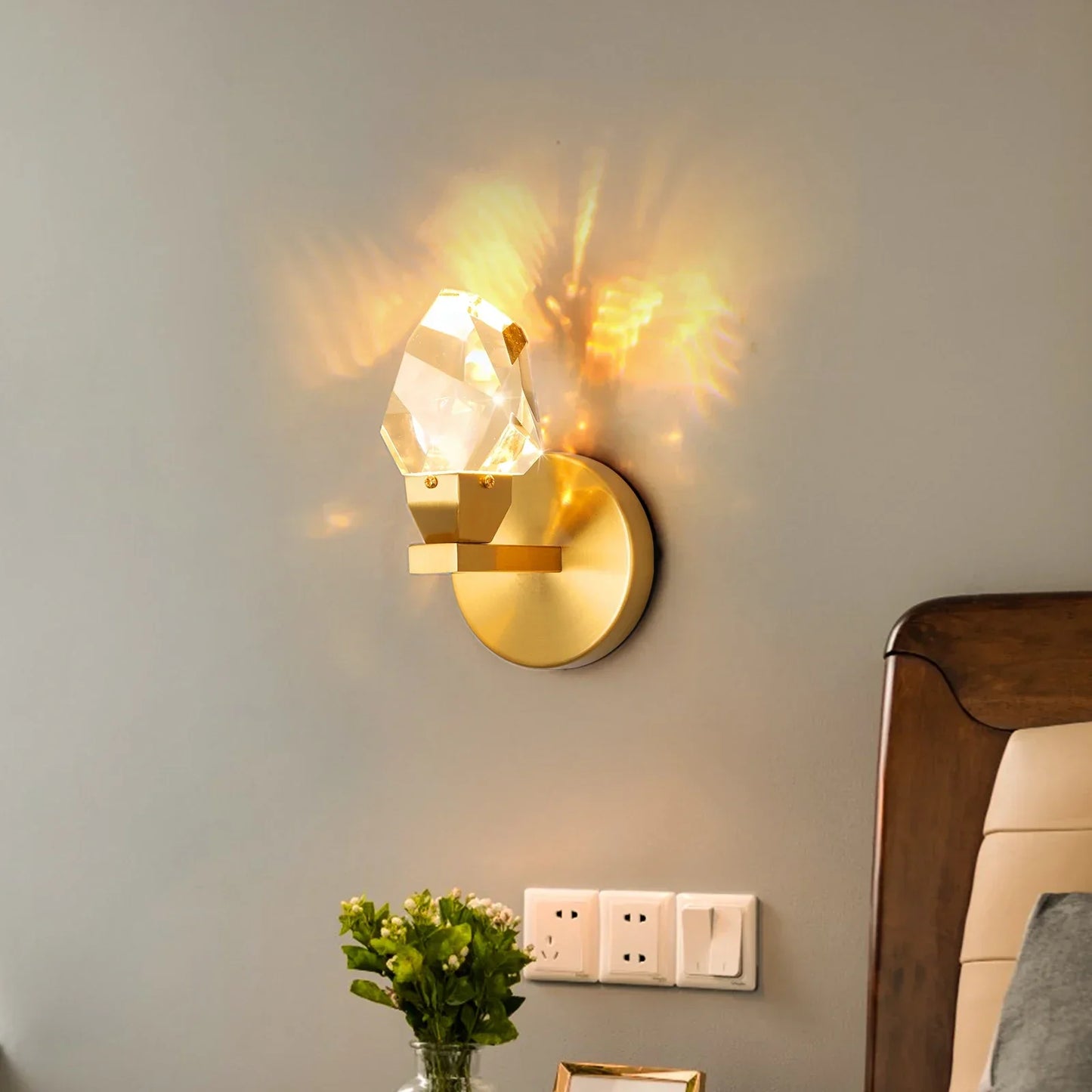 DecorBites™ Crystal LED Wall Sconce Fixture - Modern Luxury Copper Ceiling Light for Home Decor