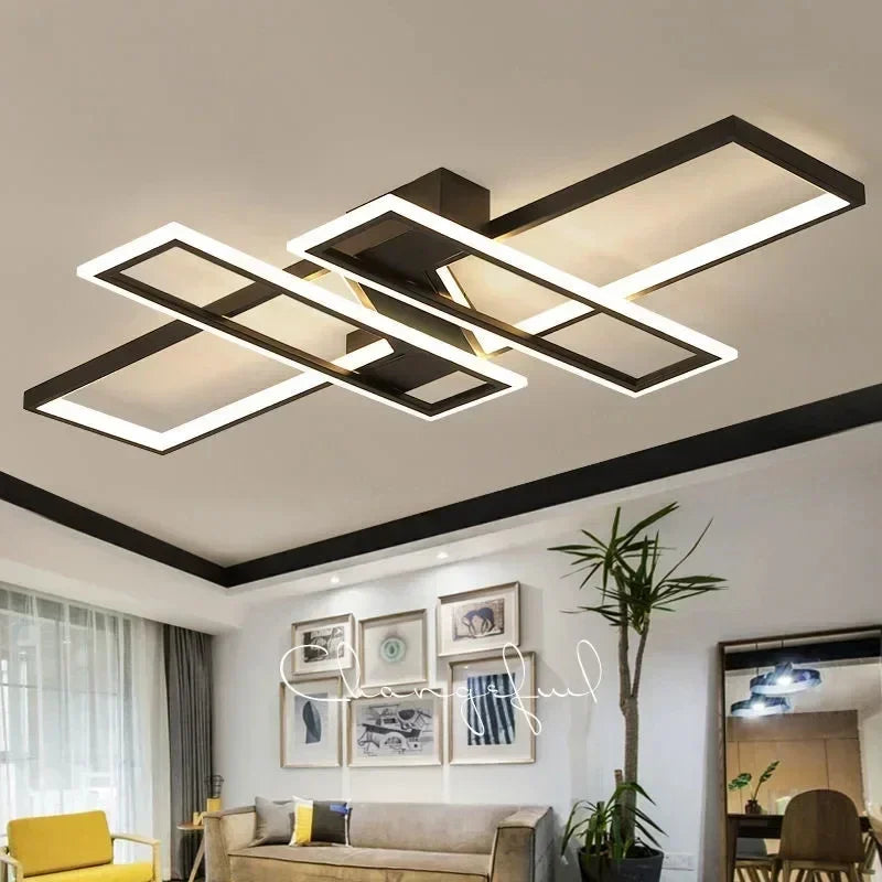 Black Remote LED Chandelier