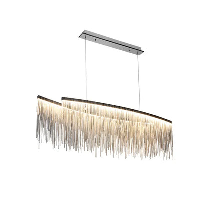 DecorBites™ Gold Chain Chandelier with Remote Control - Modern LED Pendant Light for Home Décor
