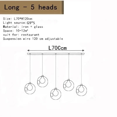 DecorBites™ Bubble LED Chandelier: Modern Art Glass Ball Lighting for Home, Hotel, Hallway