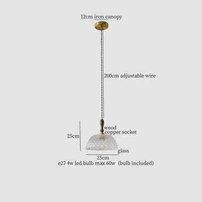 DecorBites™ Clear Glass LED Pendant Light for Bedside Living Dining Decor