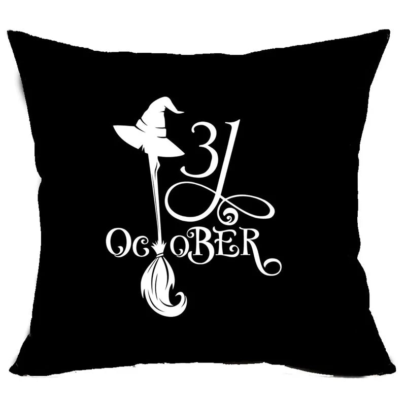 Linen Trick Treat Cushion Cover