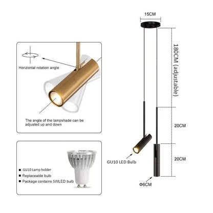 DecorBites™ Adjustable LED Spotlight Chandelier for Bedroom Living Room Decor