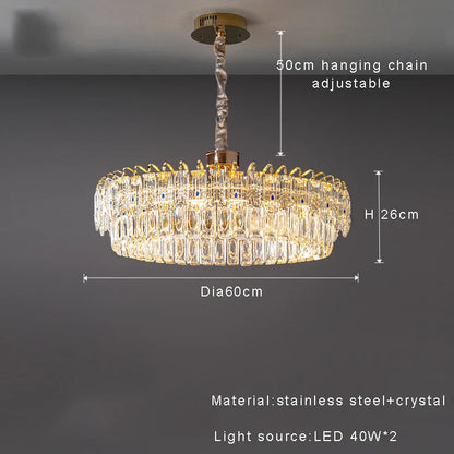 DecorBites™ Crystal Ceiling Chandelier, Nordic Luxury Double Lampara for Dining Table