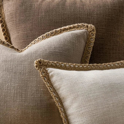 DecorBites™ Linen Square Throw Pillow Covers Set - Home Decor for Sofa, Couch, Bed