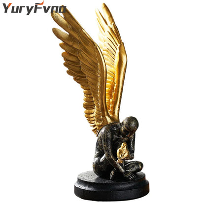DecorBites™ Abstract Golden Character Resin Statue Modern Home Decor Ornament Scandinavian Style