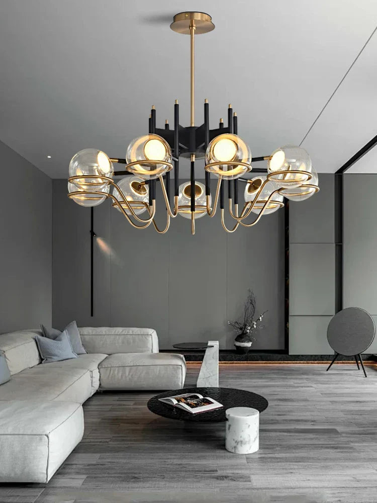 DecorBites™ Gray Glass Ceiling Chandelier Light Luxury Modern Room Decor LightS