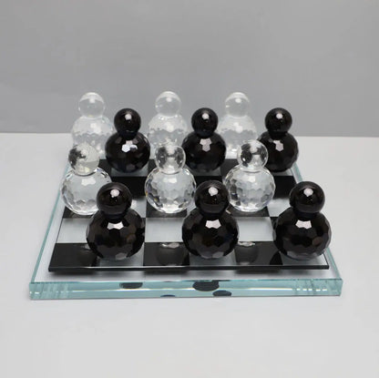 DecorBites™ Geometric Glass Chess Set Table Ornament - Home Decor Figurines