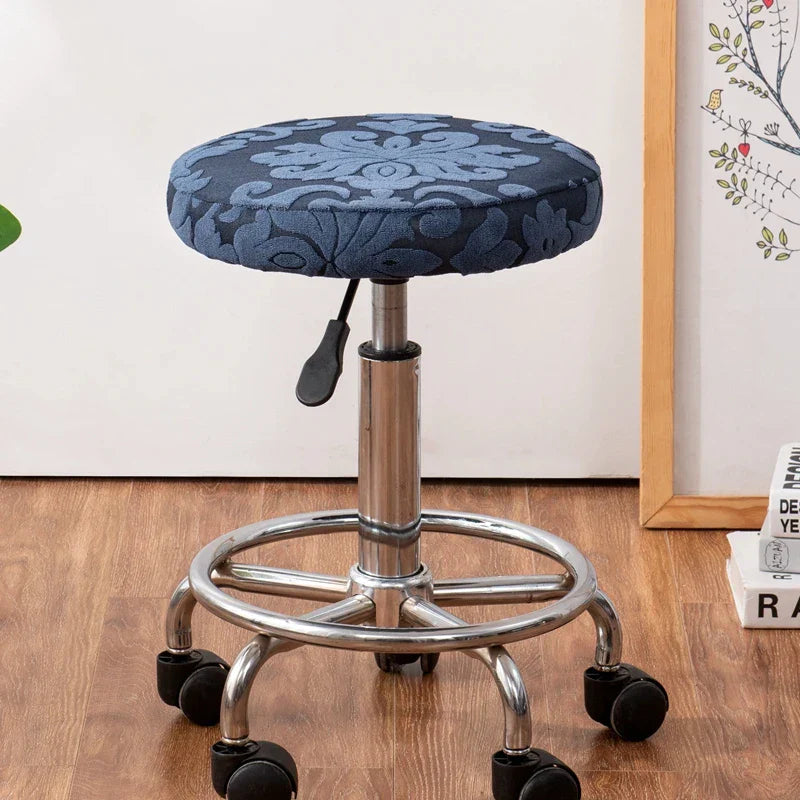 DecorBites™ Jacquard Elastic Bar Chair Cover - Stretch Round Seat Protector