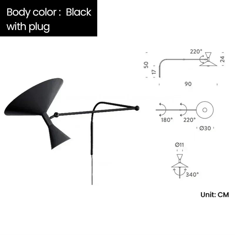 DecorBites™ Industrial Design Rotatable Wall Sconce Lamp for Living Room and Bedroom