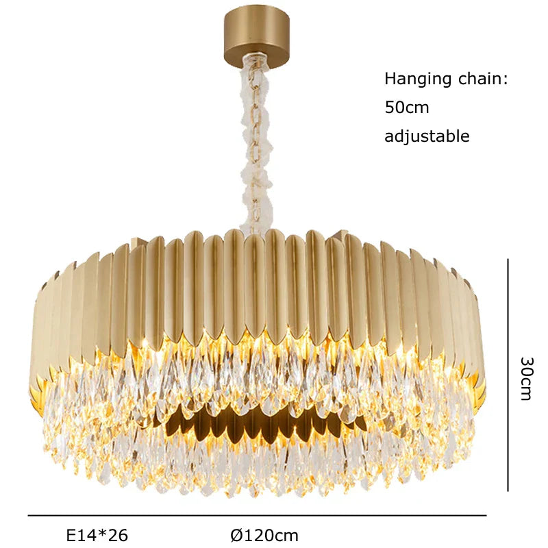 DecorBites™ Crystal 2024 Ceiling Chandeliers: Modern Dimmable LED Round Lamps Black
