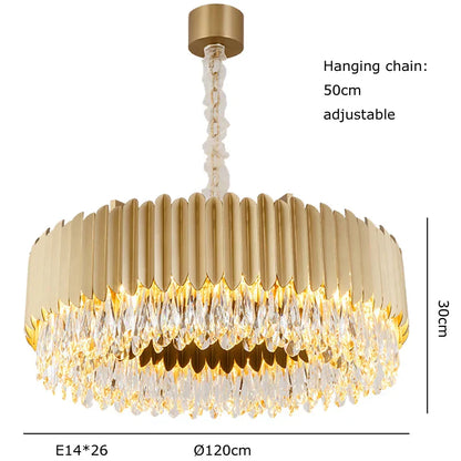 DecorBites™ Crystal 2024 Ceiling Chandeliers: Modern Dimmable LED Round Lamps Black