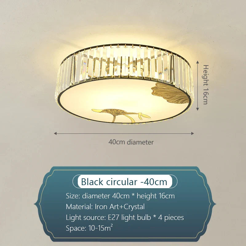 DecorBites™ Crystal Chinese Style Ceiling Light for Living Room and Bedroom