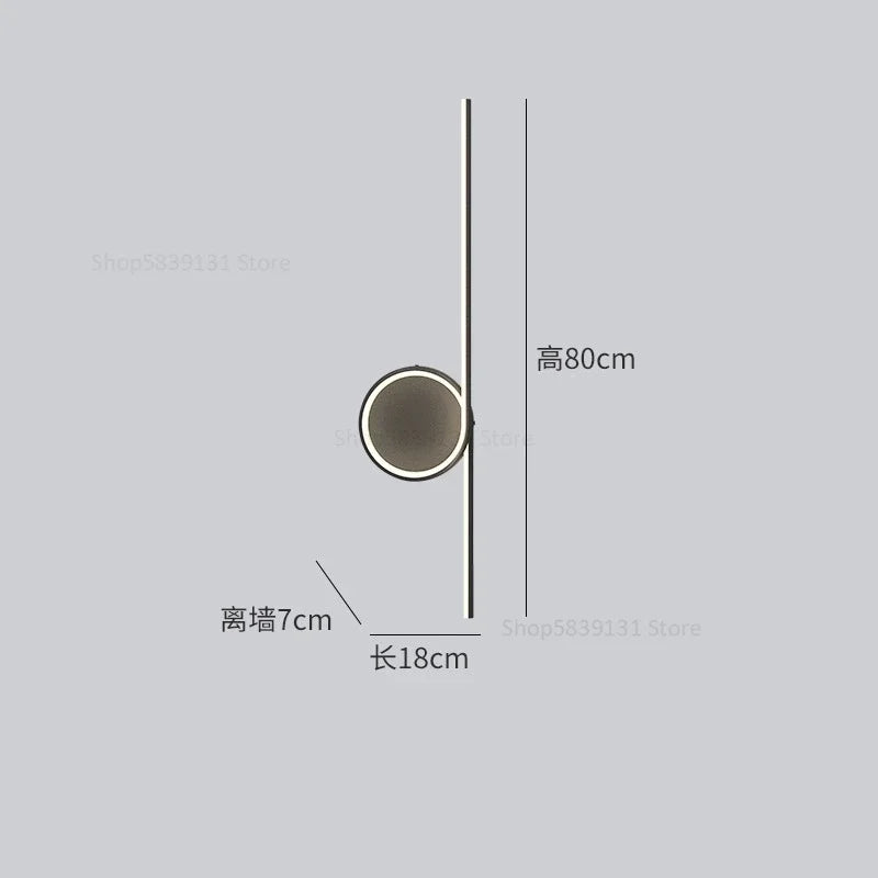 DecorBites™ Circle Straight Bar Wall Lamp | Modern Nordic LED Bedroom Living Room Decor