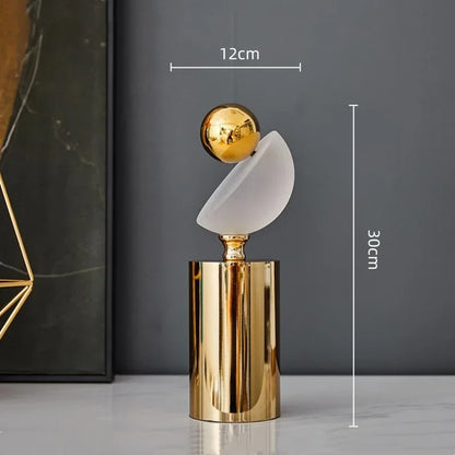 DecorBites™ Geometric Golden Ball Frosted Glass Ornament Home Decor