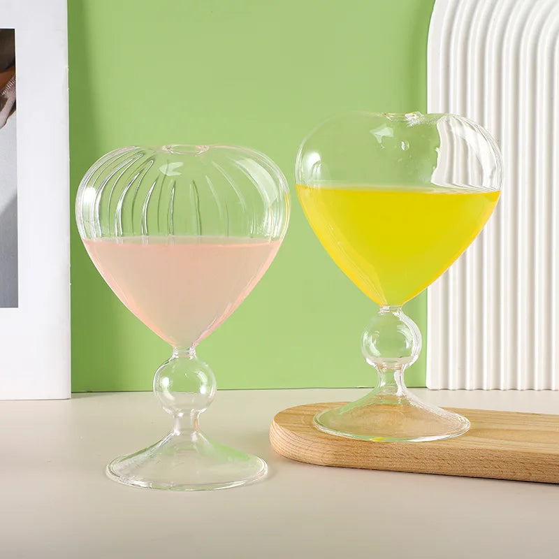 Heart Glass Mug Set