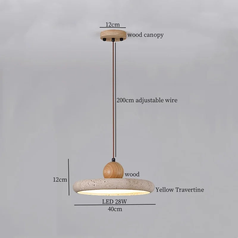DecorBites™ Black Travertine LED Hanging Pendant Light - Nordic Modern Home Decor