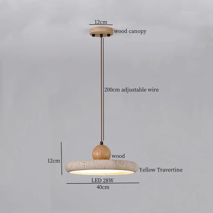 DecorBites™ Black Travertine LED Hanging Pendant Light - Nordic Modern Home Decor