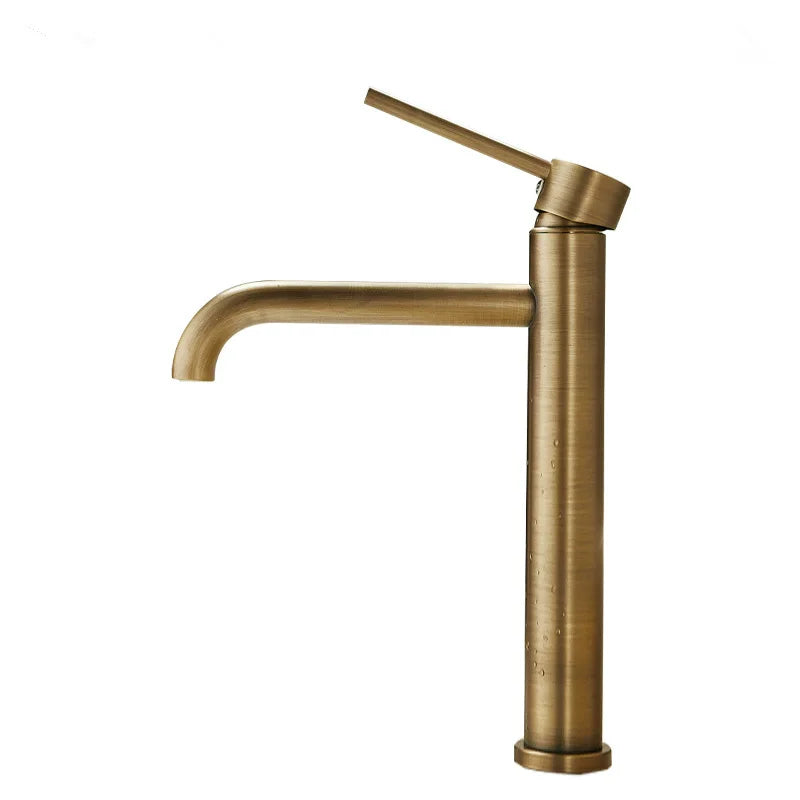 Tuqiu Antique Bathroom Faucet Brass Basin Faucet Sink Faucet Cold & Hot Water Mixer Sink Tap  Deck Mounted  Lavotory Faucet Tap