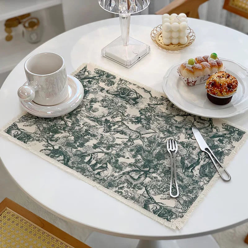 DecorBites™ Cotton Linen Meal Mat - Waterproof & Heat-insulating Kitchen Pad